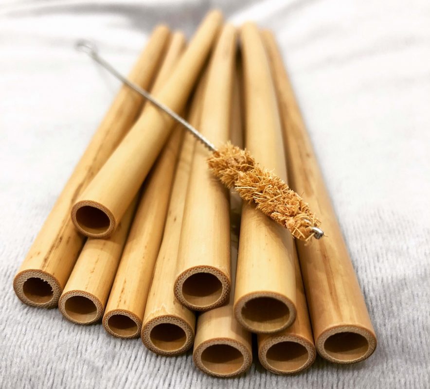 natural bamboo straws combo (10 tubes + 1 brush)